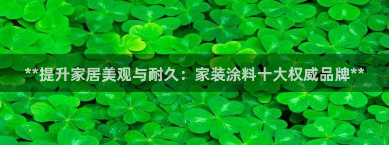 和记国际官网官网：**提升家居美观与耐久：家装涂料十大权威品牌**
