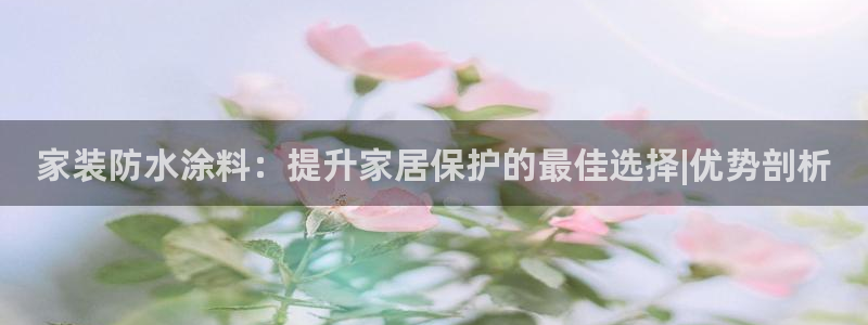 和记平台注册：家装防水涂料：提升家居保护的最佳选择|优势剖析