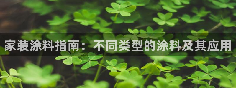 和记2017app：家装涂料指南：不同类型的涂料及其应用