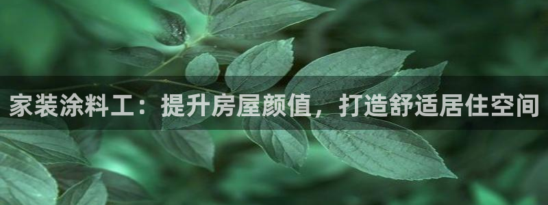 和记官方网址：家装涂料工：提升房屋颜值，打造舒适居住空间
