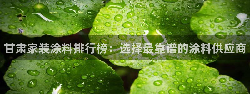 和记官方平台：甘肃家装涂料排行榜：选择最靠谱的涂料供应商