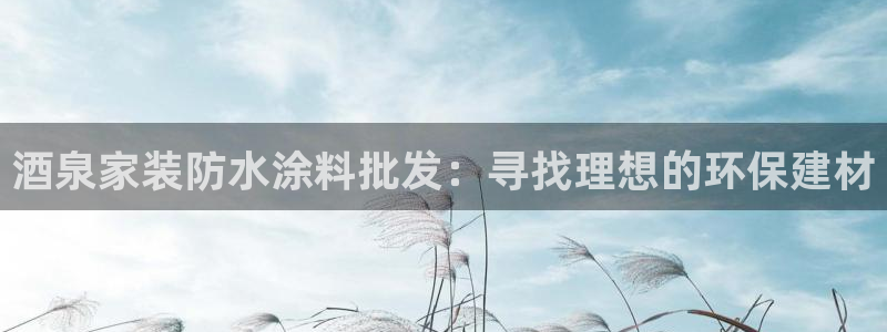 和记ag网址：酒泉家装防水涂料批发：寻找理想的环保建材